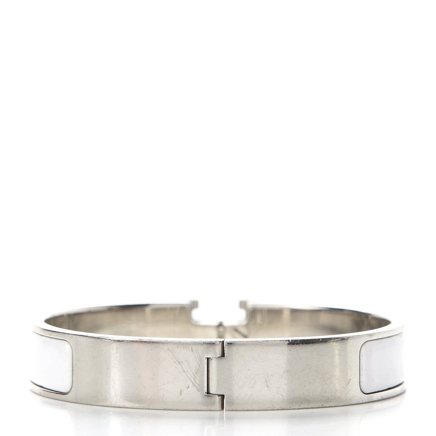 Enamel Narrow Clic Clac H Bracelet GM White