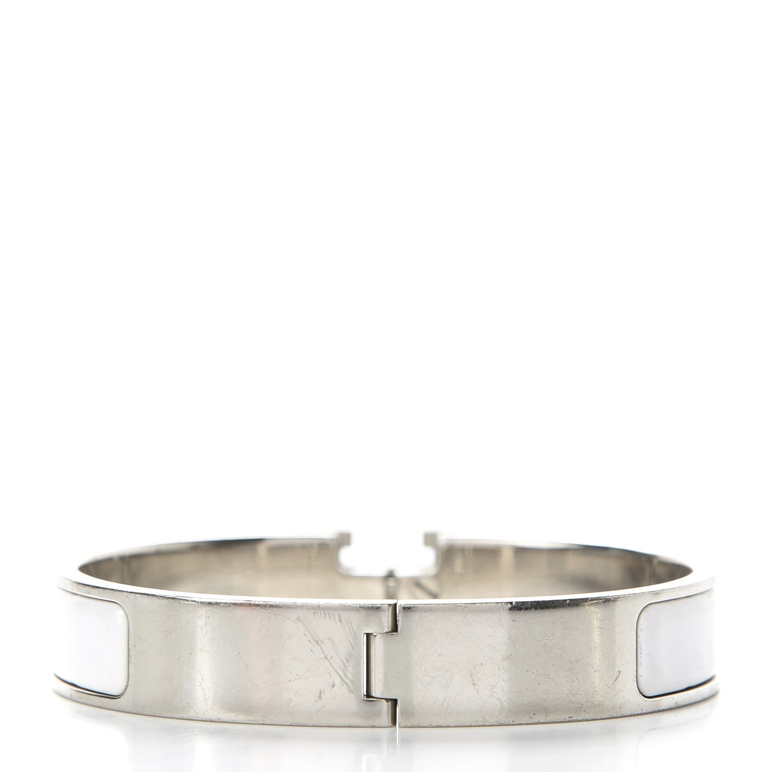 Hermes Enamel Narrow Clic Clac H Bracelet GM White 3 of 5
