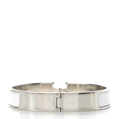 Hermes Enamel Narrow Clic Clac H Bracelet GM White 3 of 5