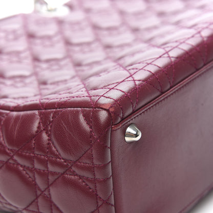 Christian Dior Lambskin Cannage Large Lady Dior Burgundy 10 of 13
