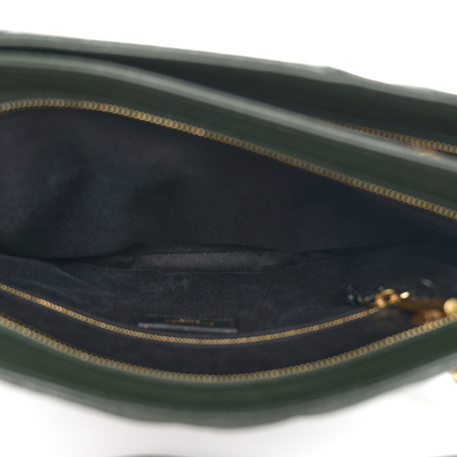 Saint Laurent Grain de Poudre Matelasse Chevron Medium Tribeca Shopping Bag Vert Fonce 6 of 11