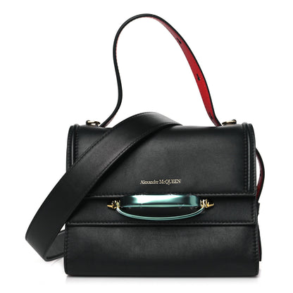Alexander McQueen ALEXANDER MCQUEEN Calfskin The Small Story Bag Black Red 1 of 9