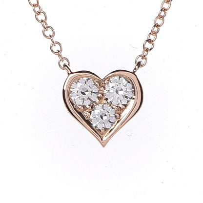 Tiffany 18K Rose Gold Diamond Heart Pendant Necklace 4 of 8