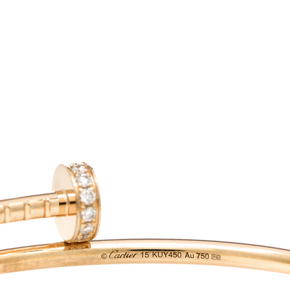 Cartier 18K Yellow Gold Diamond Small Juste Un Clou Bracelet 15 3 of 5