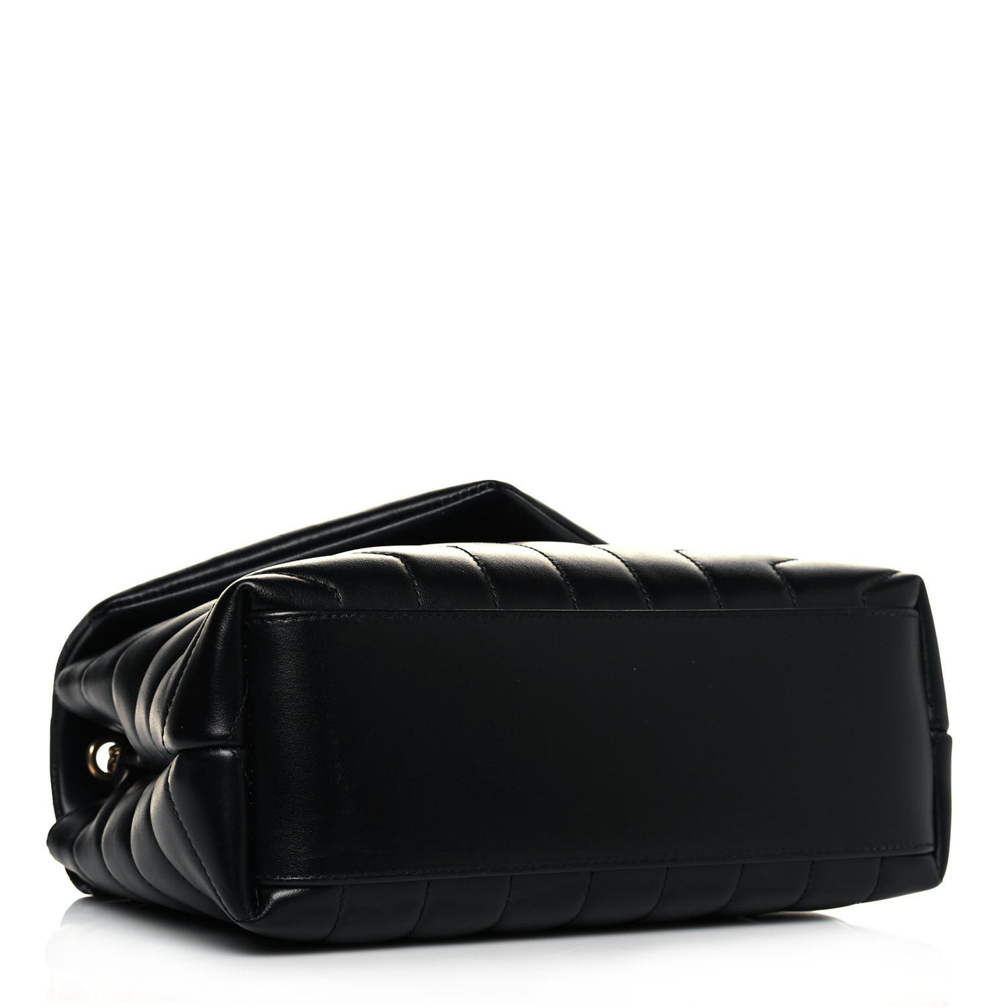 Calfskin Y Quilted Monogram Small Loulou Chain Satchel Black