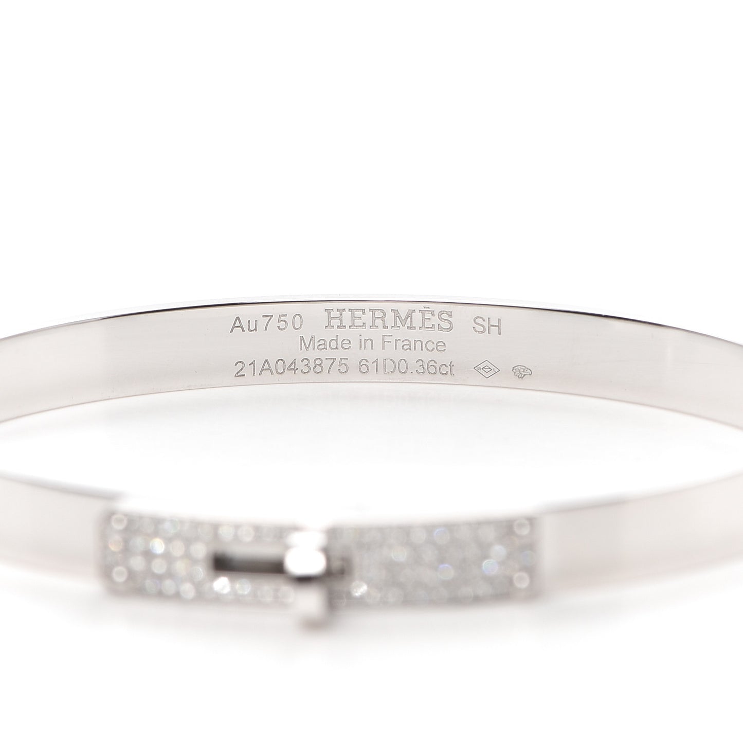 18K White Gold Diamond PM Kelly Pave Bracelet SH