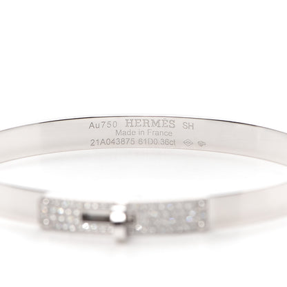 Hermes 18K White Gold Diamond PM Kelly Pave Bracelet SH 4 of 5