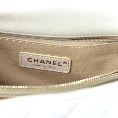 Chanel Iridescent Caviar Quilted Small Coco Handle Flap White 9 of 11