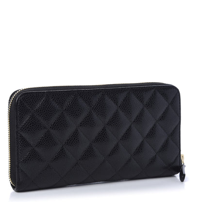 Chanel Caviar Quilted Large Gusset Zip Around Wallet Black 2 of 10
