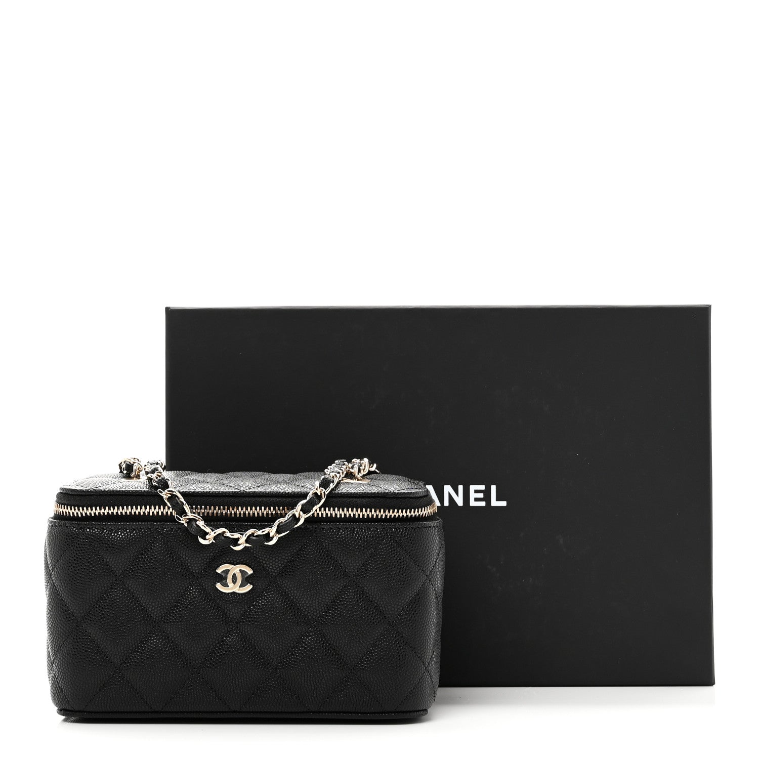 Chanel Caviar Quilted Small Vanity Case With Chain Black 12 of 12