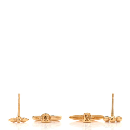 Louis Vuitton Metal LV Flowergram Earrings Gold 3 of 4