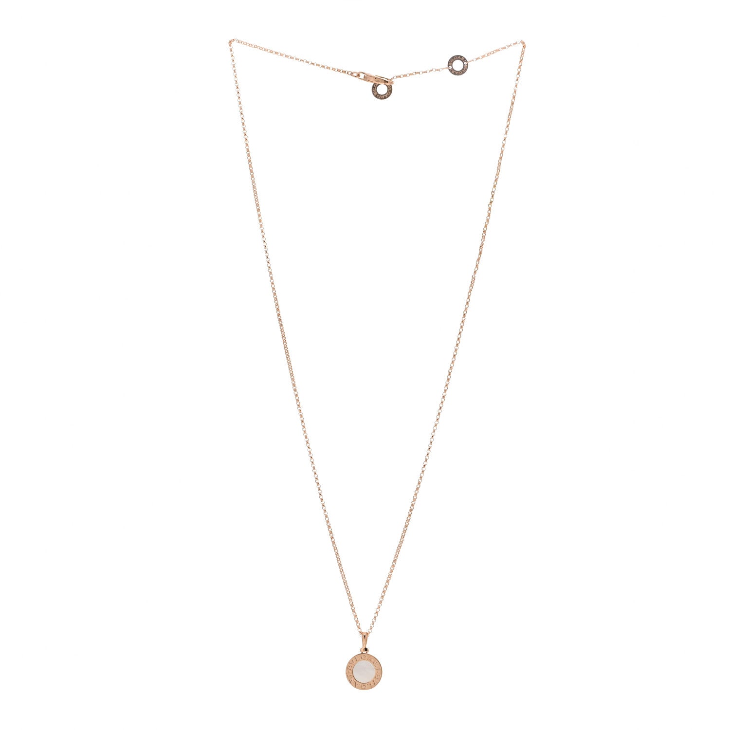 Bulgari 18K Rose Gold Mother of Pearl BVLGARI BVLGARI Pendant Necklace 3 of 4