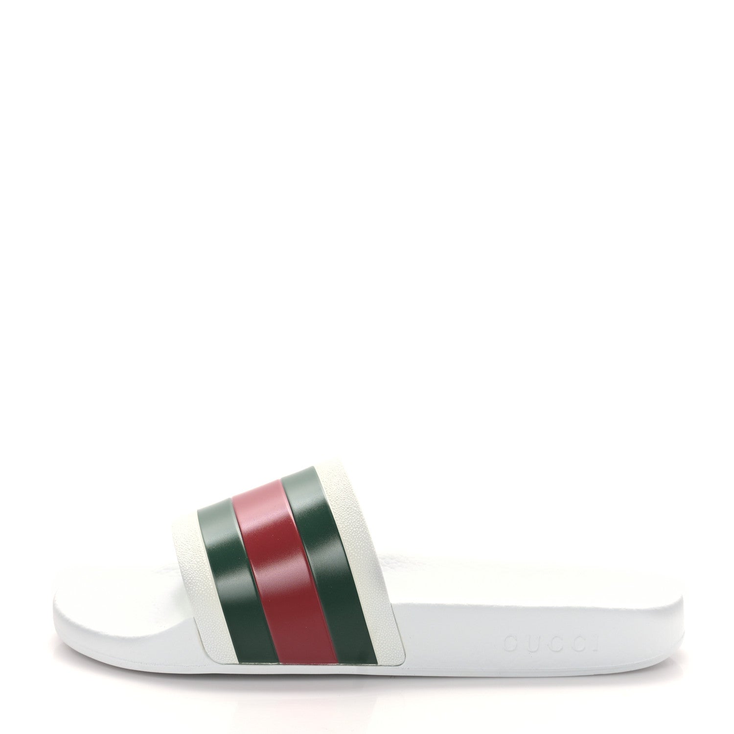 Gucci Rubber Web Mens Pool Slide Sandals 10 Great White 1 of 8