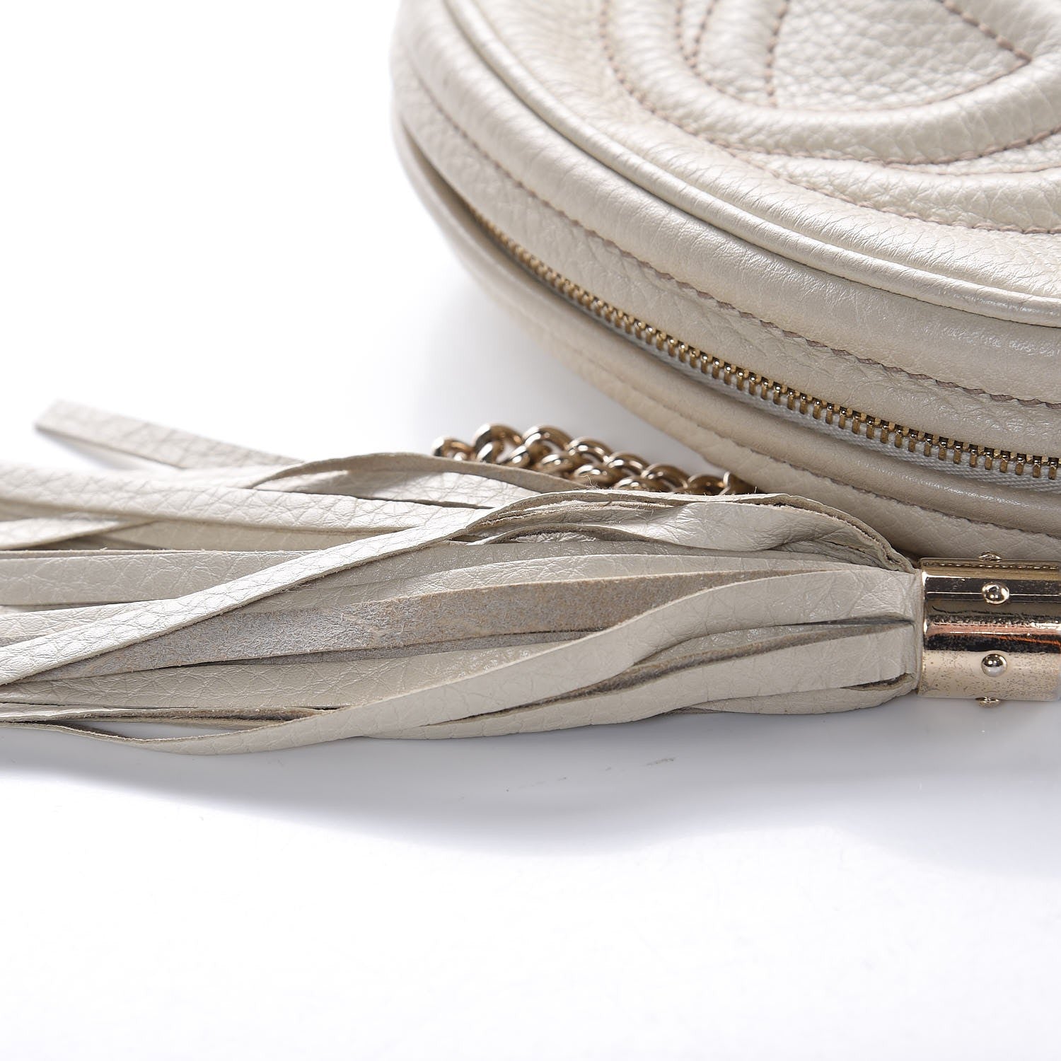 Gucci Pebbled Calfskin Mini Soho Chain Bag Off White 10 of 10