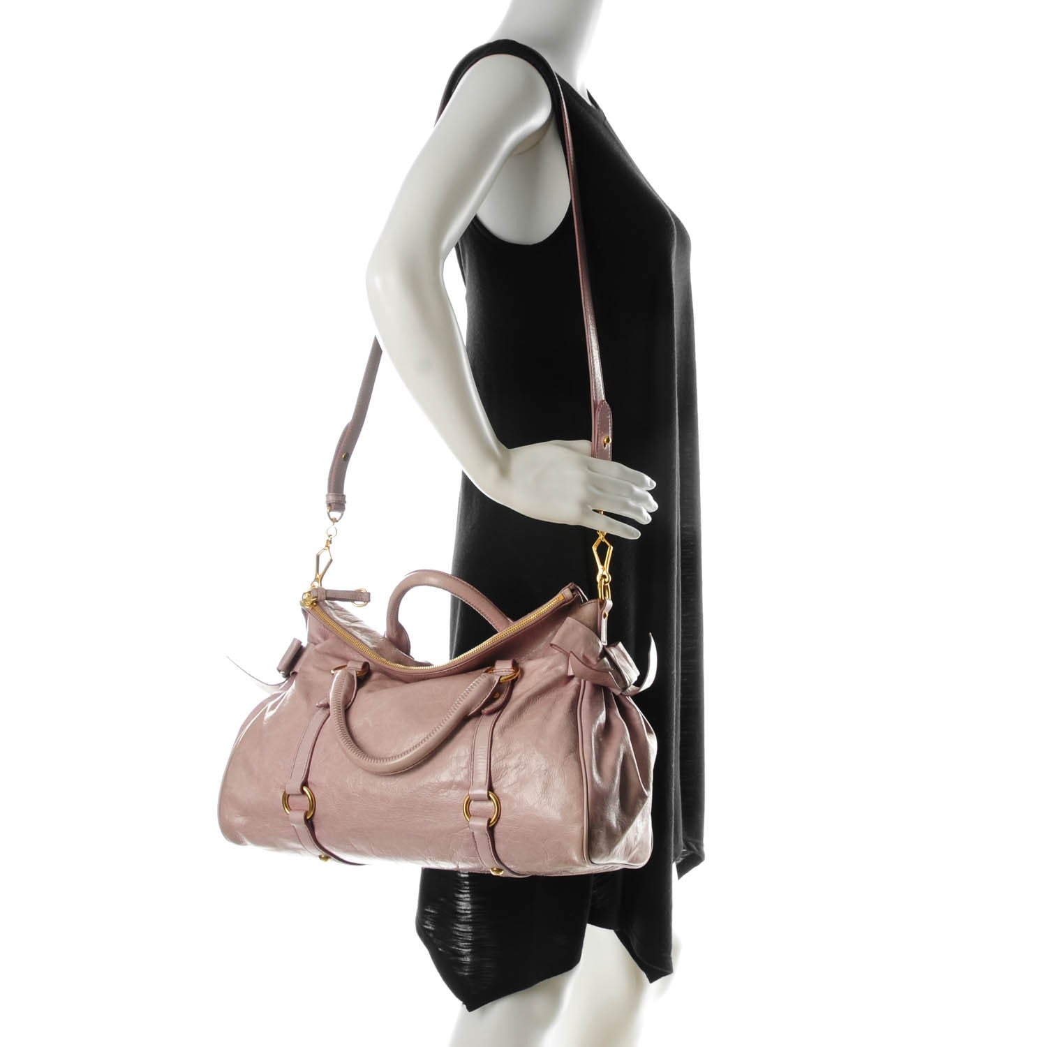 Miu Miu Vitello Lux Medium Bow Bag Mughetto 2 of 8