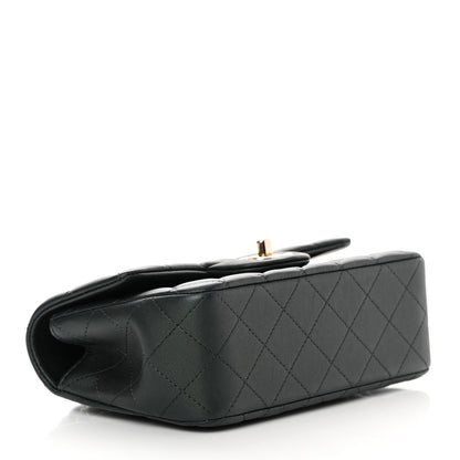 Chanel Iridescent Lambskin Quilted Mini Top Handle Rectangular Flap Dark Green 4 of 14