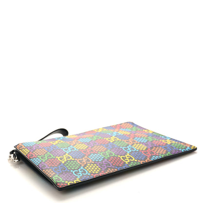 Gucci GG Supreme Monogram Psychedelic Zip Wristlet Pouch Black Multicolor 4 of 8