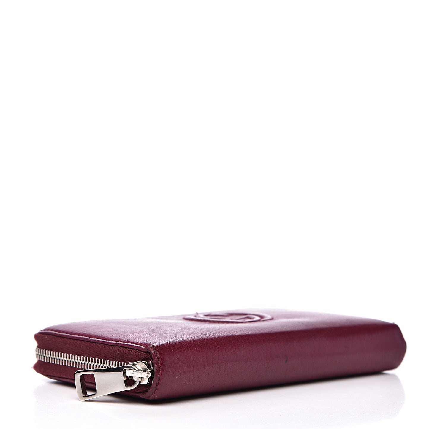 Pebbled Calfskin Soho Zip Around Wallet Cherry Gloss