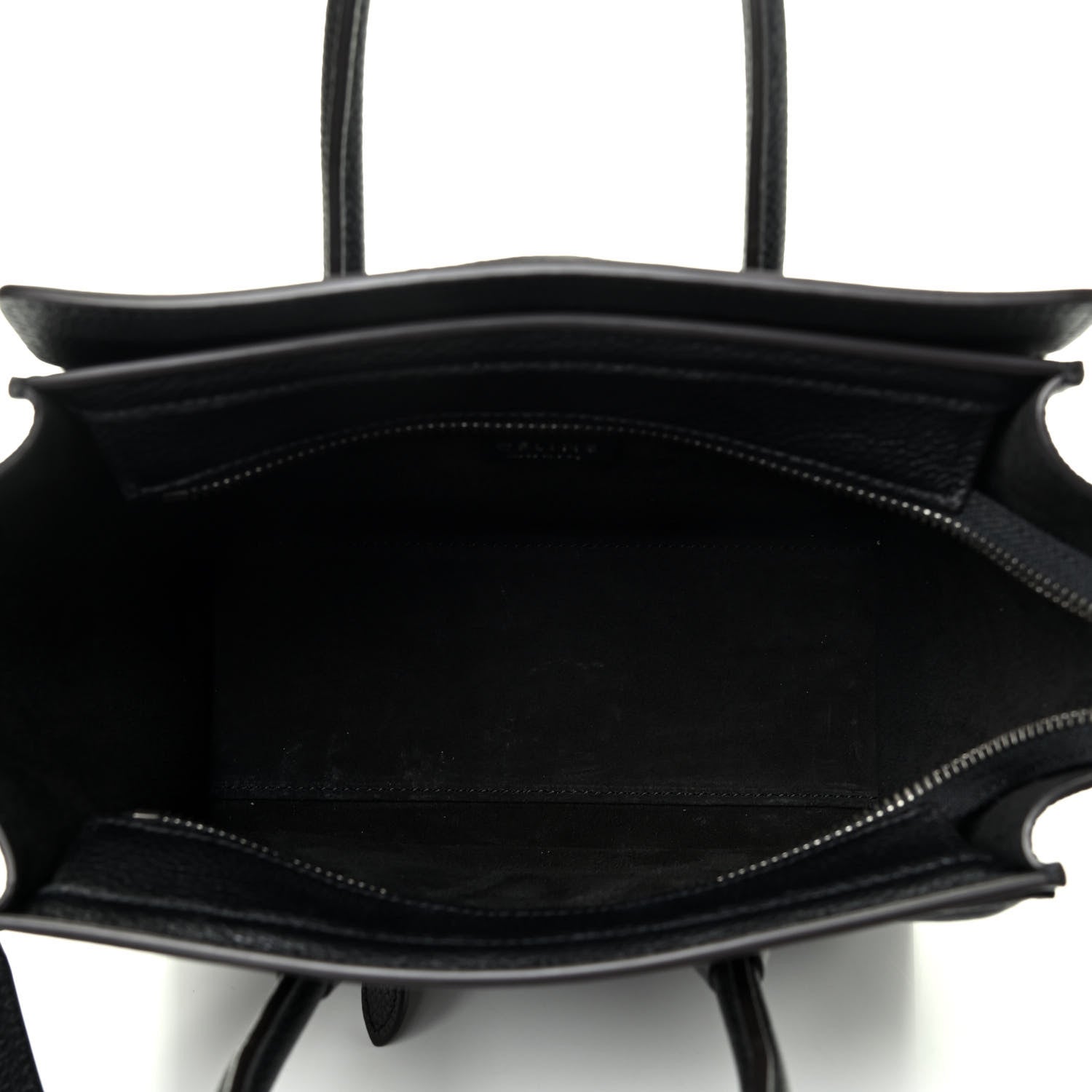 Celine Drummed Calfskin Nano Luggage Black 4 of 4