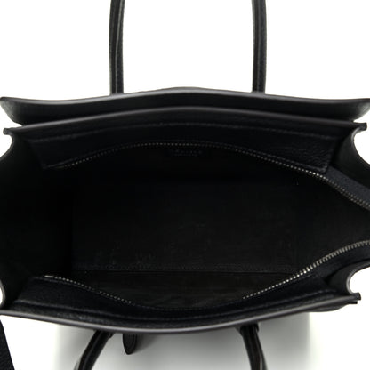 Celine Drummed Calfskin Nano Luggage Black 4 of 4