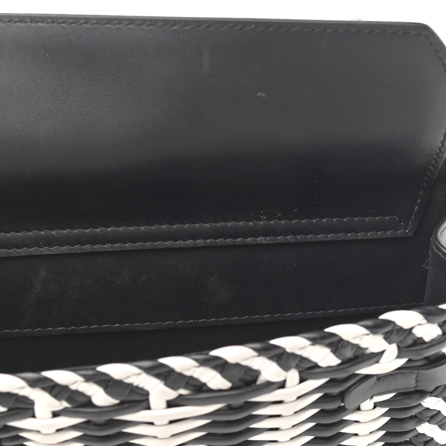 Dolce & Gabbana Calfskin Woven Medium Sicily 58 Satchel Black White 14 of 14
