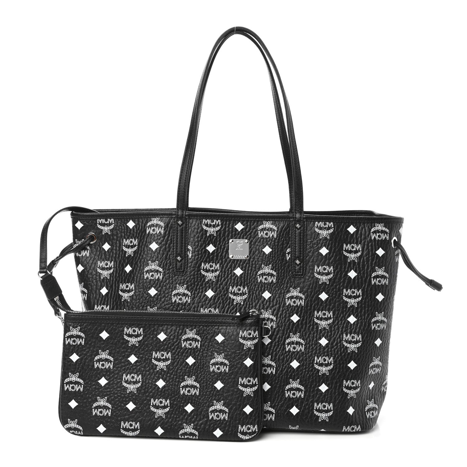 MCM Visetos Medium Project Reversible Shopper Tote Black 1 of 14