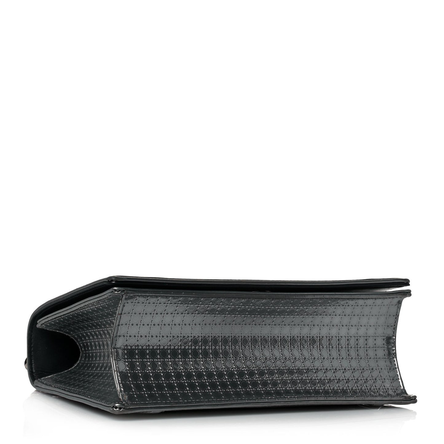 Metallic Patent Micro-Cannage Medium Diorama Flap Bag Silver