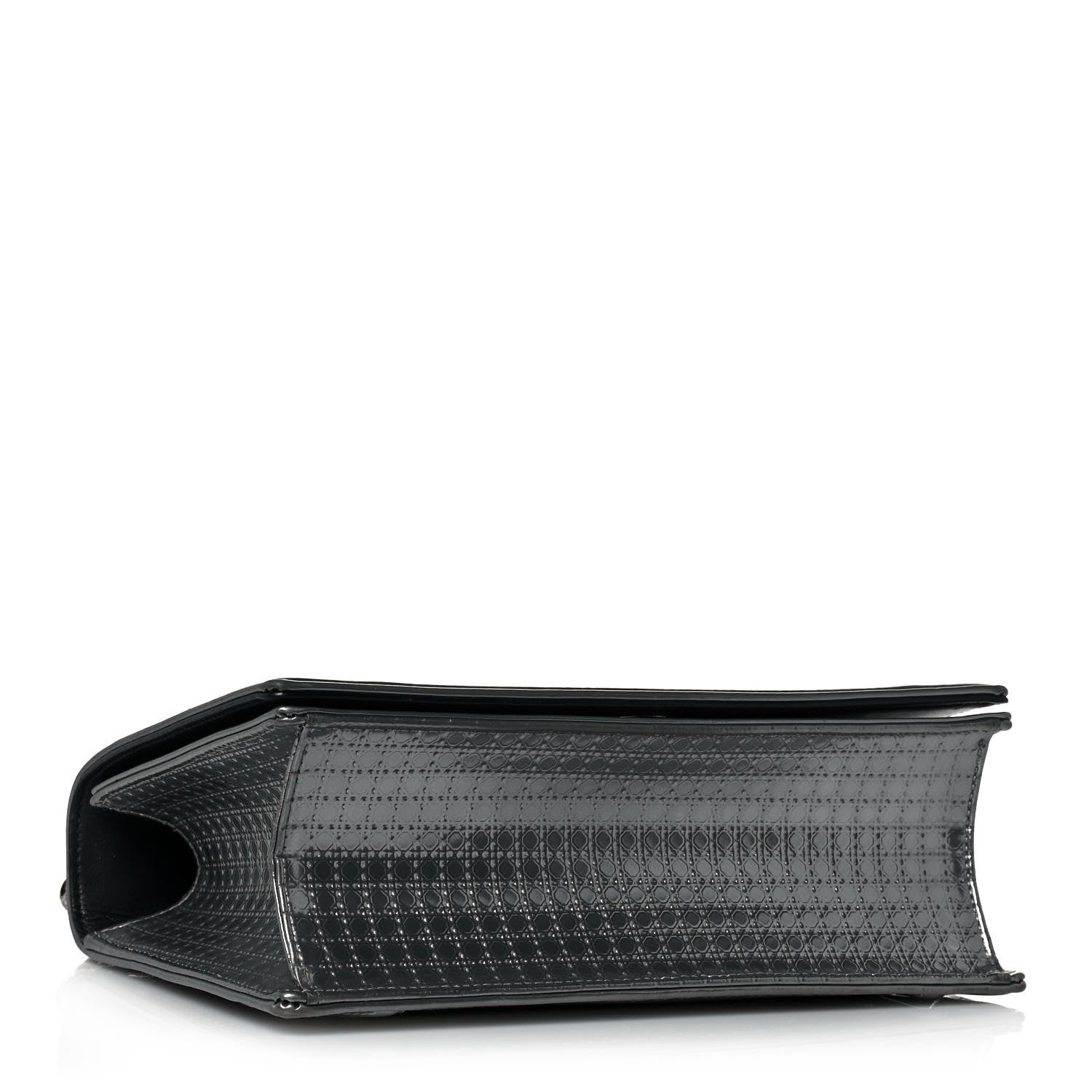 Christian Dior Metallic Patent Micro-Cannage Medium Diorama Flap Bag Silver 5 of 15