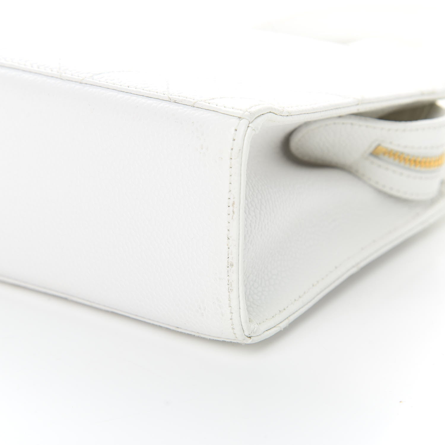 Chanel Caviar Quilted Top Handle Bag White 11 of 12