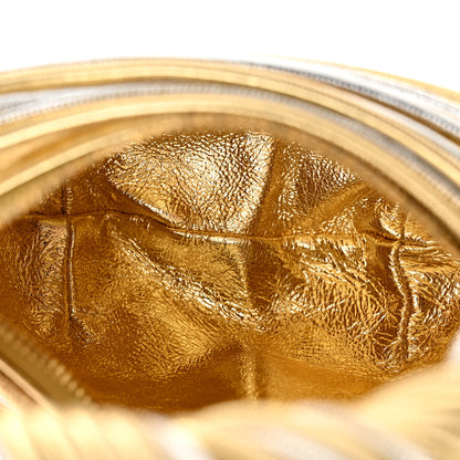 Bottega Veneta Tubular Laminated Lambskin Mini Jodie Gold Silver 5 of 10