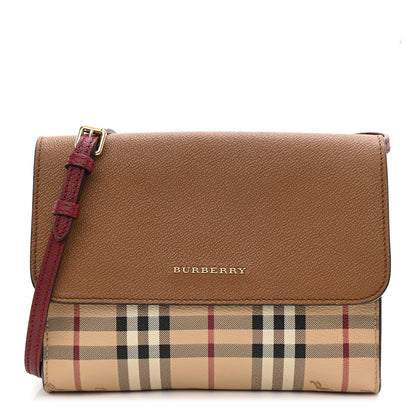 Burberry Derby Calfskin Haymarket Check Small Loxley Crossbody Bright Toffee Multicolor 1 of 8