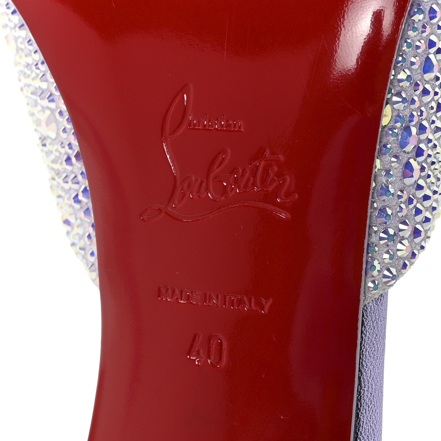 Christian Louboutin Suede Crystal Strass Me Dolly 100 Sandals 40 Lilac 7 of 9