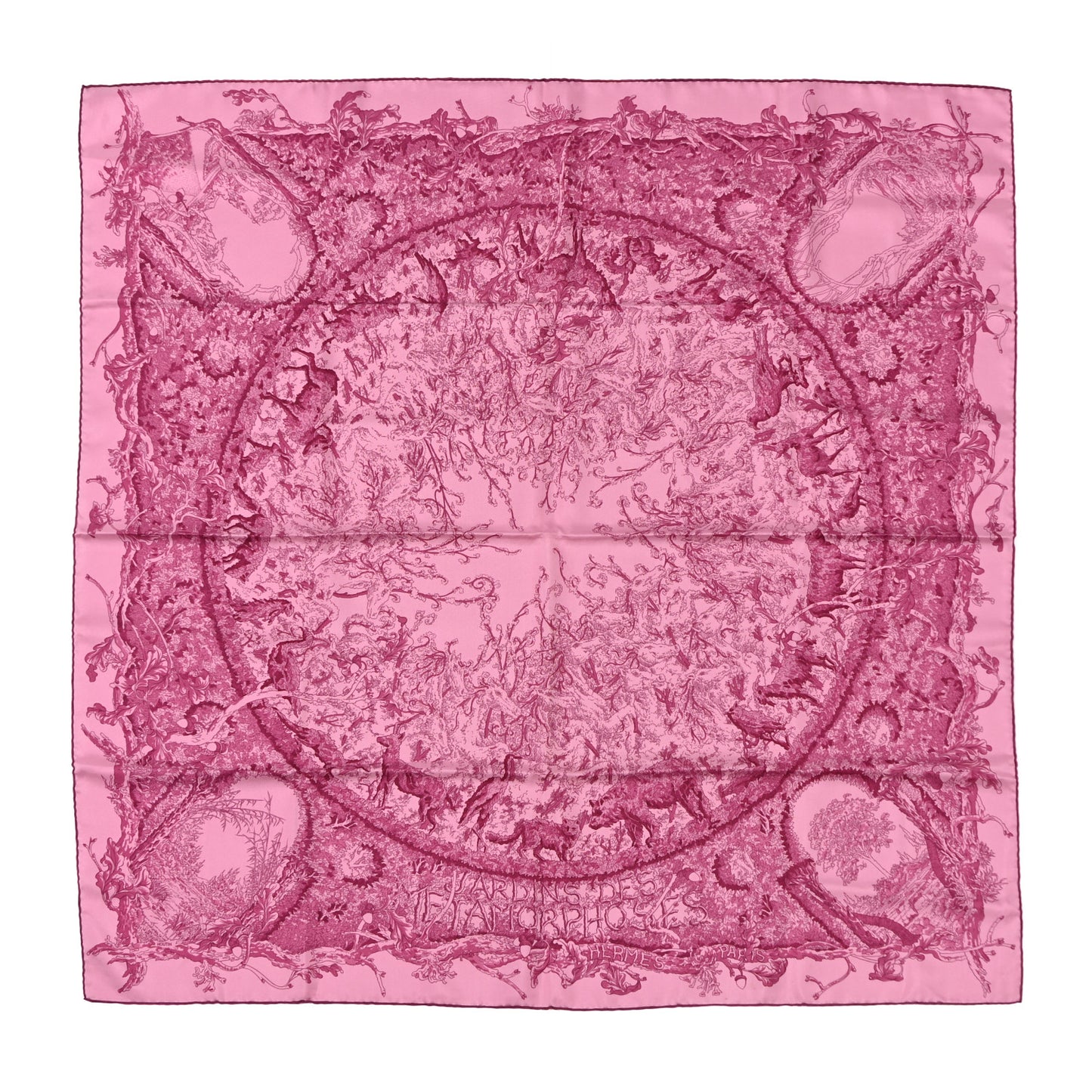 Silk Jardins Des Metamorphoses Scarf Pink