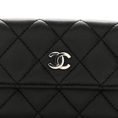Chanel Lambskin Quilted Flap Card Holder Black 9 of 10
