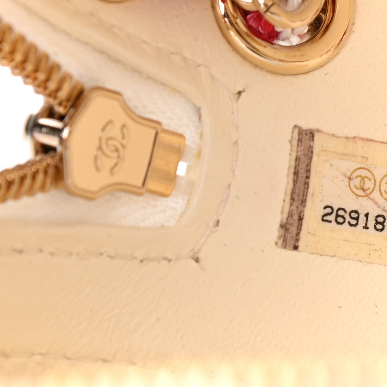 Chanel Lambskin Coco Lifesaver Round Bag Red White 7 of 9