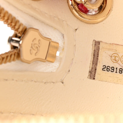 Chanel Lambskin Coco Lifesaver Round Bag Red White 7 of 9