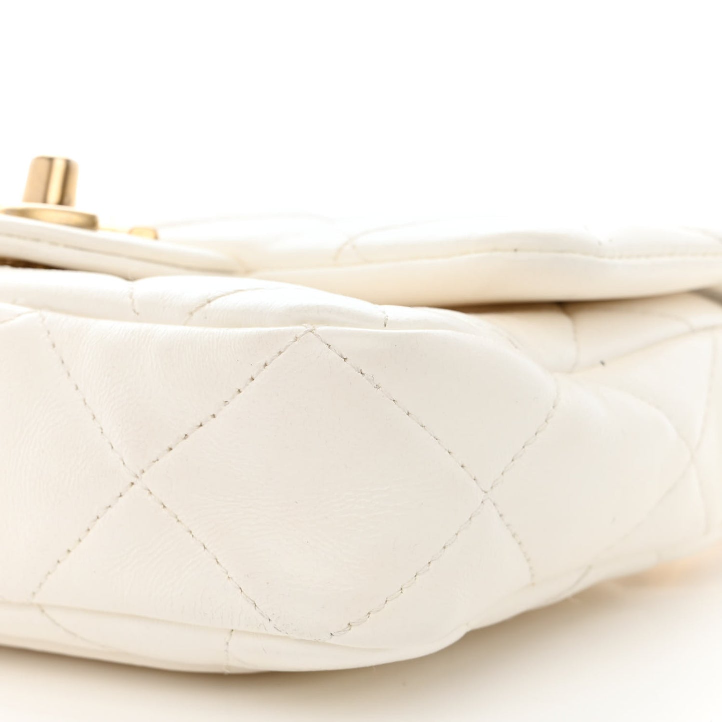 Lambskin Quilted Mini Funky Town Flap White