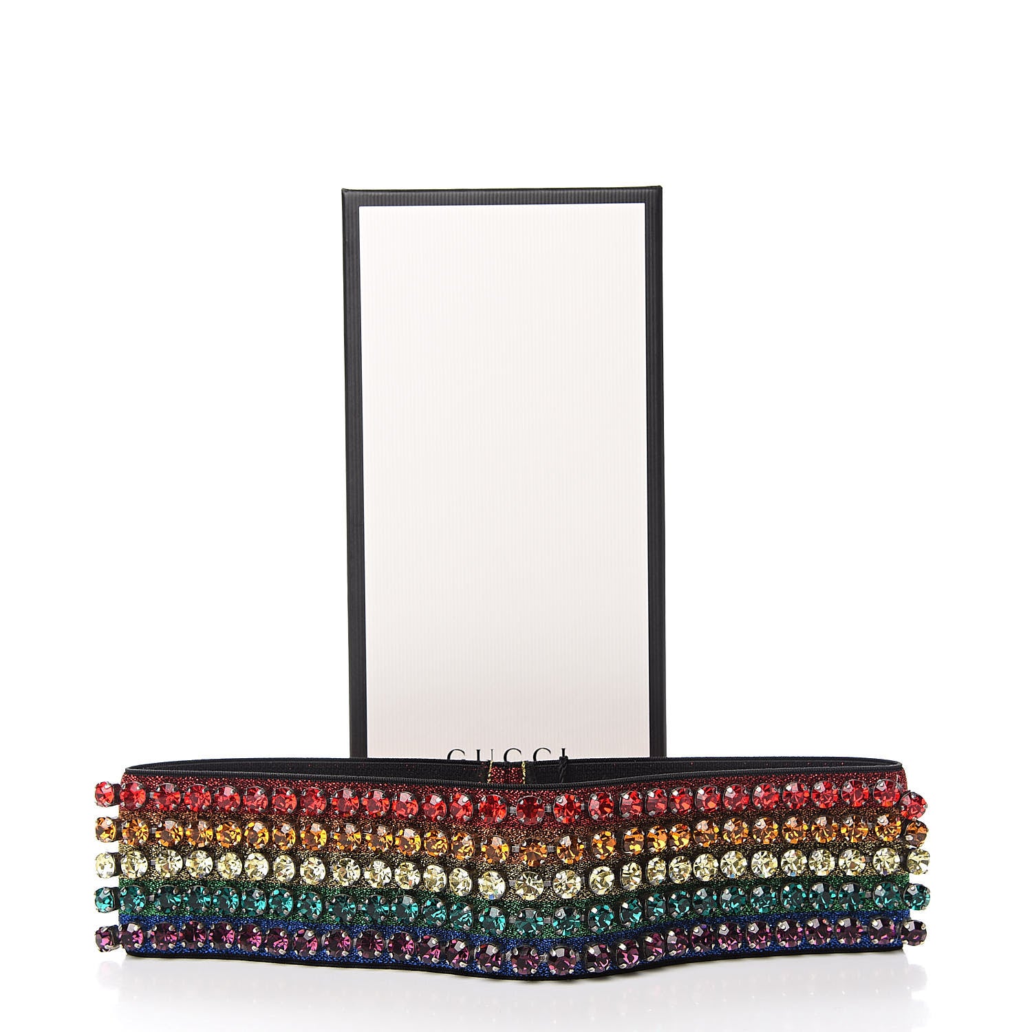 Gucci Metallic Crystal Embellished Webby Headband 57 Rainbow 8 of 8