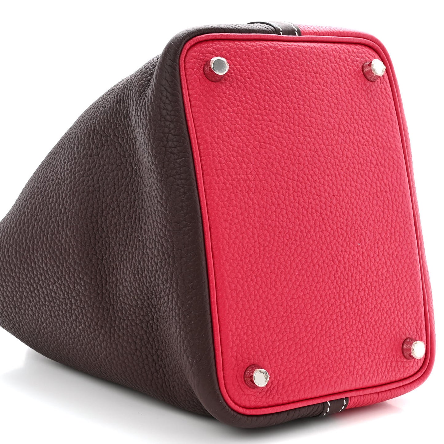 Taurillon Clemence Casaque Picotin Lock 18 PM Rouge Sellier Framboise