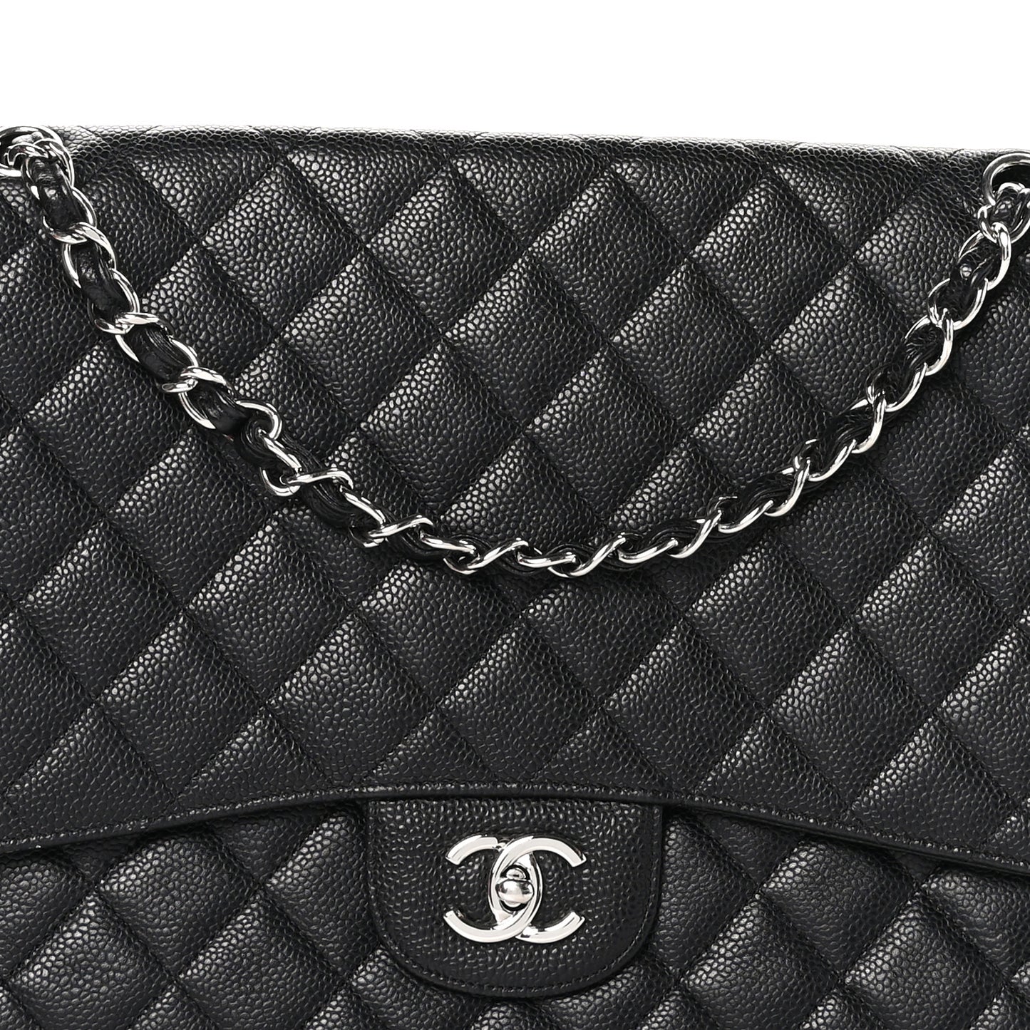 Caviar Quilted Maxi Single Flap Black