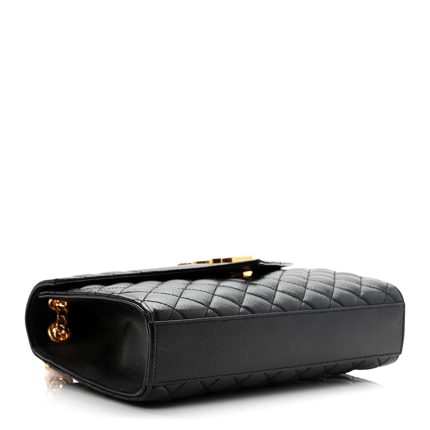 Grain De Poudre Textured Mixed Matelasse Triquilt Medium Monogram Satchel Black