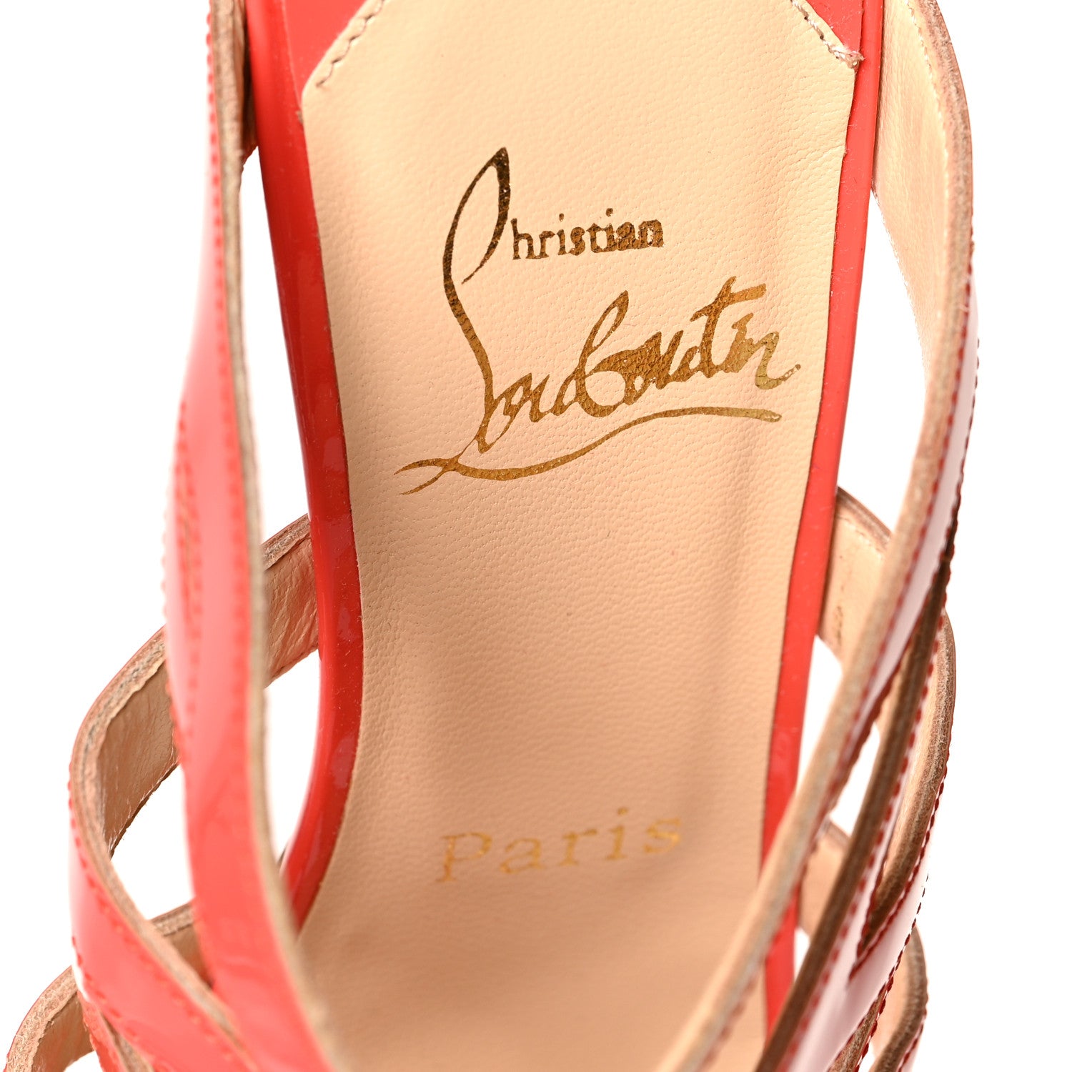 Christian Louboutin Patent Calfskin Zorro 85 Slide Sandal 37 Corail 7 of 8