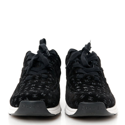 Chanel Suede Calfskin Printed CC Sneakers 39 Black 2 of 9