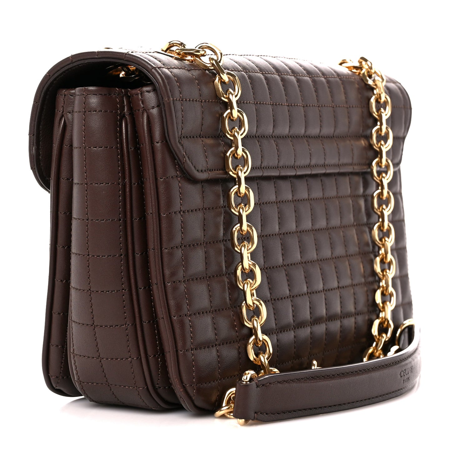 Calfskin Quilted Medium C Bag Brown