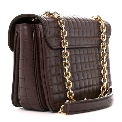 Celine Calfskin Quilted Medium C Bag Brown 3 of 12