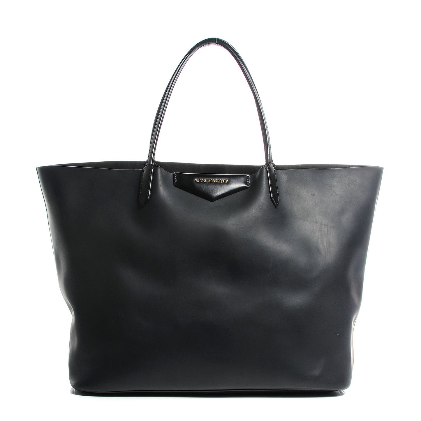 Rubber Effect PVC Large Antigona Tote Black