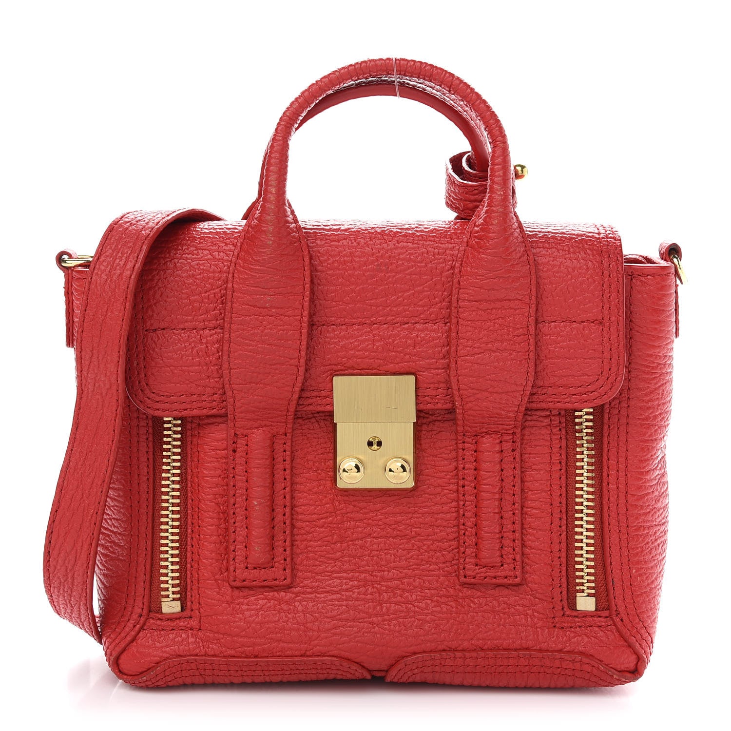 3.1 Phillip Lim Textured Calfskin Mini Pashli Satchel Red 1 of 10