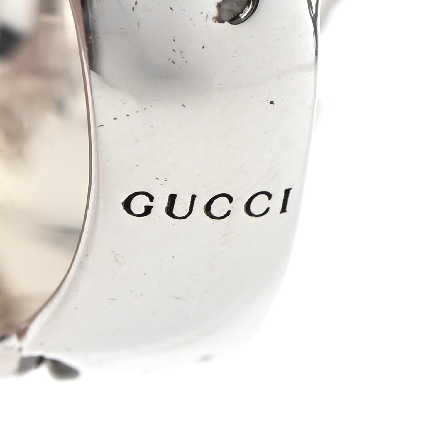 Gucci Metal Crystal Lion Head Ring 7.5 Black Aged Silver 56/7.5 Silver 5 of 8