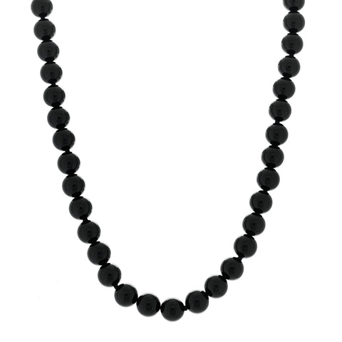 Sterling Silver Black Onyx Bead Toggle Necklace