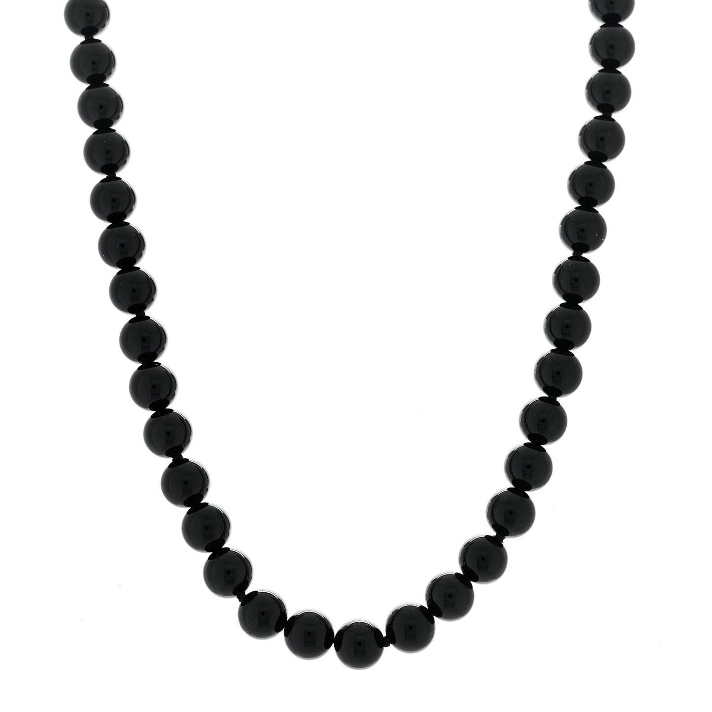 Sterling Silver Black Onyx Bead Toggle Necklace
